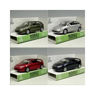 Miniature Citroen C4, Coffret 4 voitures Coupe/Berline Bleu/Gris 2004 Miniature Citroen C4, Coffret 4 voitures Coupe/Berline Bleu/Gris 2004