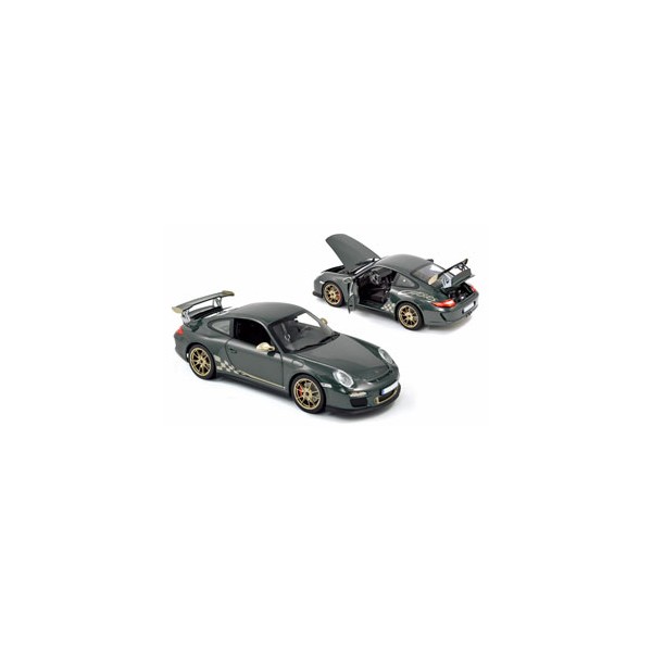 Horloge Miniature Porsche 911 GT3 RS-05 Sur Socle, Voiture De Sport, Blanc, Alu-bond
