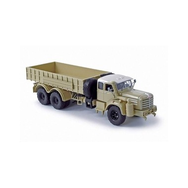 Miniature Berliet GBO 15 6x4 HC plateau ridelles beige 1957