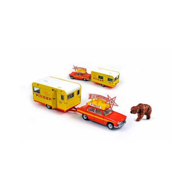 Miniature Peugeot 404 + caravane Pinder Piste aux Etoiles