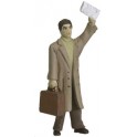 Figurine homme avec valise et journal
