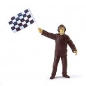 Figurine directeur de course moderne avec drapeau