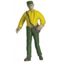 Figurine pompiste, vert/jaune