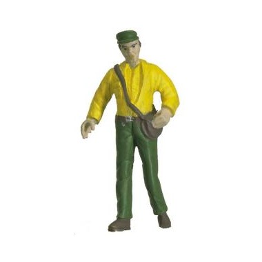 Figurine pompiste, vert/jaune