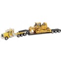 Miniature Peterbilt 389 + remorque surbaissée + CAT D8R