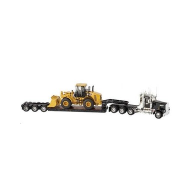 Miniature Kenworth W900 + remorque surbaissée + CAT 950H