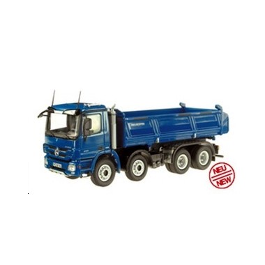 Miniature Mercedes Actros 8x4 benne bleu