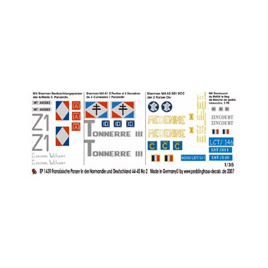 Décalques Marquages Chars français en Normandie, 1944-45,  N°2