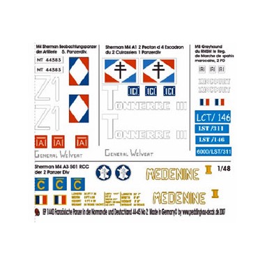 Décalques Marquages Chars français en Normandie, 1944-45,  N°2