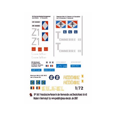 Décalques Marquages Chars français en Normandie, 1944-45,  N°2