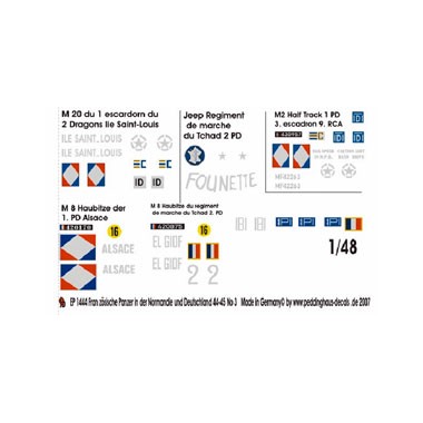 Décalques Marquages Chars français en Normandie, 1944-45,  N°3