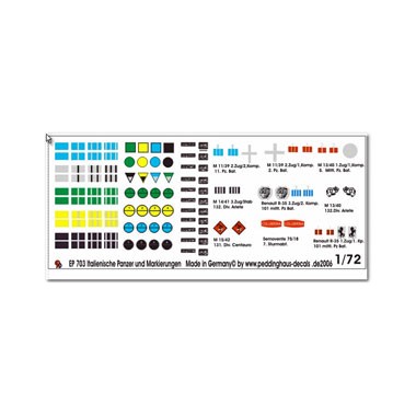 Décalques Marquages Chars et véhicules italiens