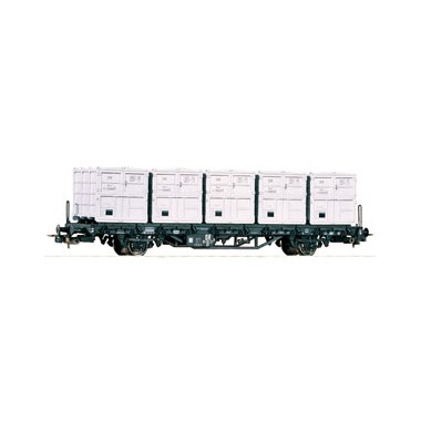 Wagon plat avec conteneurs, DR, Epoque 3