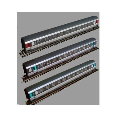 Coffret 3 voitures Corail logo casque SNCF Epoque 5 