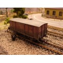 Wagon fourgon toit plat marron aspect vieilli SNCF Epoque 3