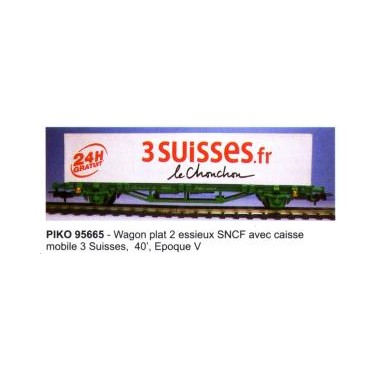 Wagon porte-container 3 Suisses SNCF Epoque 5 Wagon porte-container 3 Suisses SNCF Epoque 5