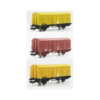 Wagons couverts 2 essieux Gs4 TSO Epoque 5, Kit 3 pièces