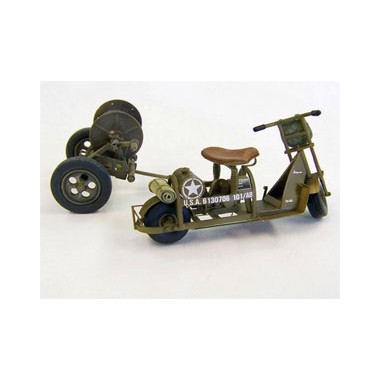 Maquette U.S. Airborne scooter with reel, 2ème GM 