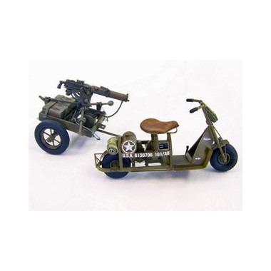 Maquette U.S. Airborne scooter with machine gun, 2ème GM 