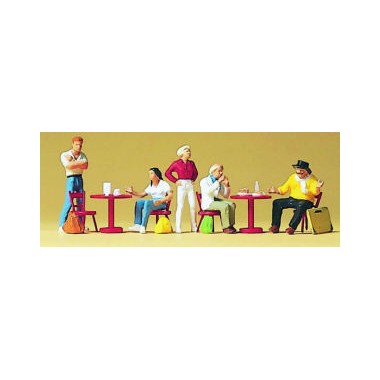 Figurines Etudiants et artistes au café 