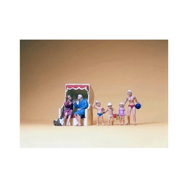 Figurines Couples et enfants à la plage