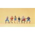 Figurines Grand-père, enfants et adolescents