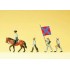 Figurines Officier, drapeau, tambour, infanterie Etats du Sud