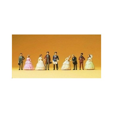 Figurines Personnes en habits d'époque 1880