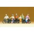 Figurines Cyclistes en habits d'époque 1900