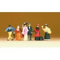 Figurines Passagers et passants en habits d'époque 1900