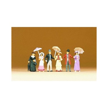Figurines Passants en habits d'époque 1900