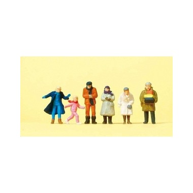 Figurines Passants en vetements d'hiver