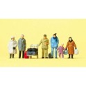 Figurines Voyageurs en vêtements d'hiver