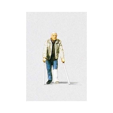 Figurine Passant avec béquilles