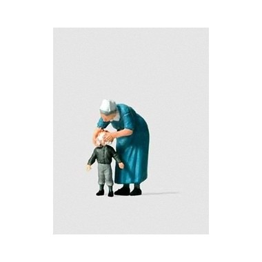 Figurines Bonne soeur et enfant