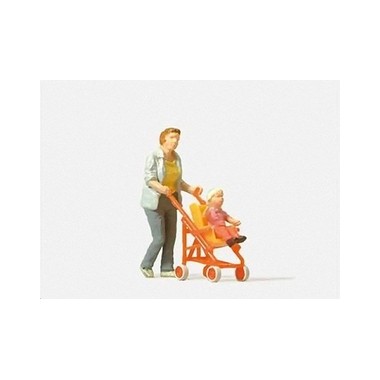 Figurines Femme avec poussette