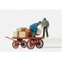 Figurines Ouvriers avec charrette