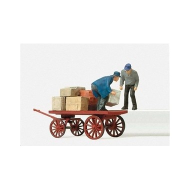 Figurines Ouvriers avec charrette