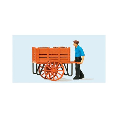 Figurine Travailleur avec charrette 