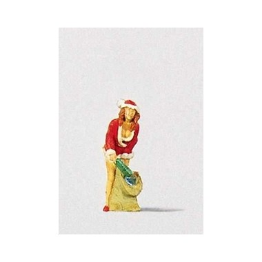 Figurine Mère Noel avec cadeaux
