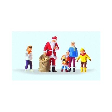 Figurines Pere-Noel et enfants