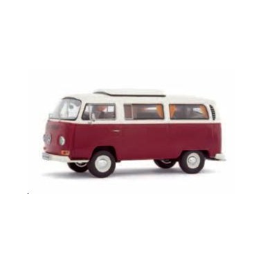 Miniature Volkswagen T2a Camping car Bordeaux / Blanc