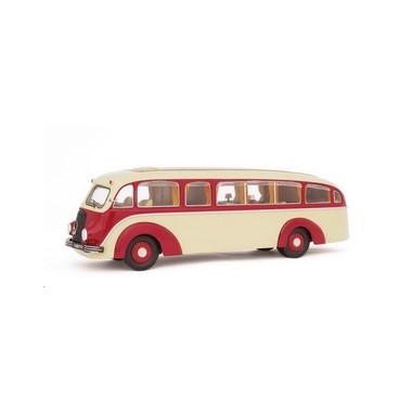 Miniature Mercedes Bus LO3500 beige/rouge