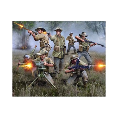 Figurines maquettes Infanterie Australienne, 2ème GM