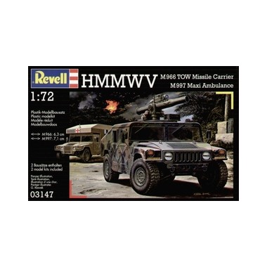Maquette HMMWV M966 TOW porte missile &M997 Ambulance