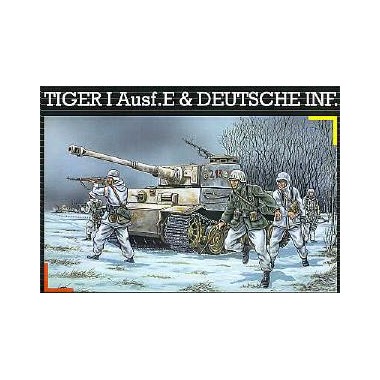Maquette PzKpfw VI Tiger I & Infanterie allemande, 2ème GM Maquette PzKpfw VI Tiger I & Infanterie allemande, 2ème GM