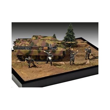 Maquette Sd.Kfz. 173 Jagdpanzer et pionniers allemands, 2ème GM