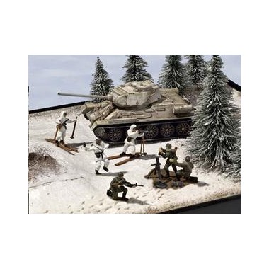 Maquette T-34/85 & Infanterie sibérienne, 2ème GM