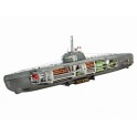 Maquette U-Boot type 21 avec aménagement intérieur, 2ème GM