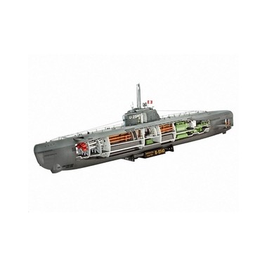 Maquette U-Boot type 21 avec aménagement intérieur, 2ème GM